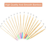 18 Pairs Bamboo Knitting Needles Set, Vancens Circular Wooden Knitting Needles with Colorful Plastic Tube, Small Tools for Weave are Included, 18 Sizes: 2mm - 10mm, 31.5" Length Vancens