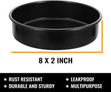 HIWARE 8-Inch Round Cake Pan Set of 3, Nonstick Baking Cake Pans with 90 Pieces Parchment Paper, Dishwasher Safe HIWARE