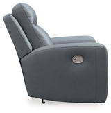 Signature Design by Ashley Mindanao Contemporary Leather Match Upholstered Power Recliner with Adjustable Headrest, Gray Signature Design by Ashley