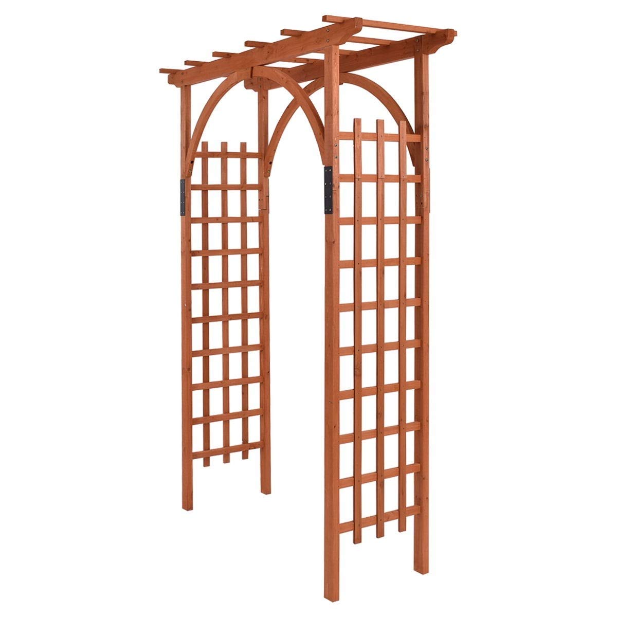 EnjoyShop Premium Outdoor Wooden Cedar Arbor Arch Pergola Trellis Wood Garden Yard Lattice