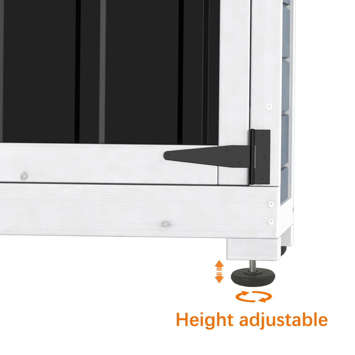 GDLF Outdoor Storage Cabinet Wood & Metal Garden Shed with Waterproof Roof and Sturdy Lockable Doors 66" GDLF