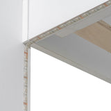 RUNNA Twin Over Full Bunk Bed with Storage Shelves, LED, Charging Station and a Drawer, Solid Wood Bunk Bed for Kids, Teens, Adults (White/LED) RUNNA