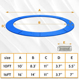 16ft Trampoline Pad Replacement, Trampoline Spring Cover No Hole Trampoline Pole Pad Waterproof UV Resistant Safety Pad Hedday
