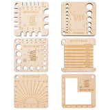 BENECREAT 6 Styles Wood Knitting Gauge Rulers, Square Crochet Hook and Yarn Wrap Guide Board Knitting Tool for Knitting Needle Spinners Yarn Measuring Crochet BENECREAT