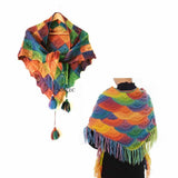 2 Skeins Rainbow Soft Yarn 100% Wool Gradient Multi Color Yarn for Crocheting Knit Total Length 180m×2(196yds×2,50g×2)-11 NICEEC