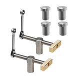 2 Pack Bench Dog Clamp with 4 Pack Woodworking 3/4 Inch Bench Dogs Hole Clamp Adjustable Workbench Stop Stainless Steel Brass Carpenter Tool (19mm) TVlifams