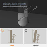 HOOBRO Armoire Wardrobe Closet, Wardrobe Closet with Doors and 2 Drawers, Bedroom Armoire with Hanging Rod, Tall Armoire for Bedroom, Wooden Clothing Storage Cabinet, Black HOOBRO