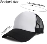 OKBA 5 Pack Sublimation Blank Baseball Cap Polyester Mesh Trucker Hat Adult Black White OKBA