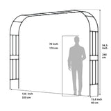 BUKLIYN Garden Arch Trellis - Length: 126in, Height: 94.5in Garden Arch Arbor Trellis for Climbing Plants Outdoor - Garden Arch for Lawn, Party, Ceremony Wedding Decoration BUKLIYN