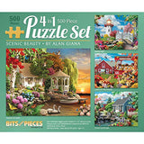 Bits and Pieces – 4-in-1 Multi-Pack Large 500 Piece Jigsaw Puzzles for Adults – Jigsaw Puzzle Set Bundle by Artist Alan Giana, Completed Puzzle Size: 16" x 20" Bits and Pieces