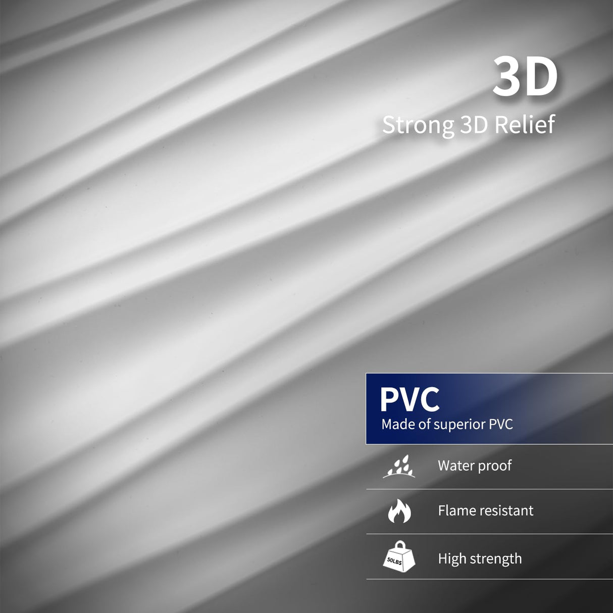 Art3dwallpanels Ceiling Tiles 24 x 24 for Interior Wall Décor, 12 Pack Drop Ceiling Tile 3D Wall Panel Fire Rated Waterproof Premium PVC, No Sag and Breakage Wall Panels Cover 48.Sq.Ft. White Art3dwallpanels