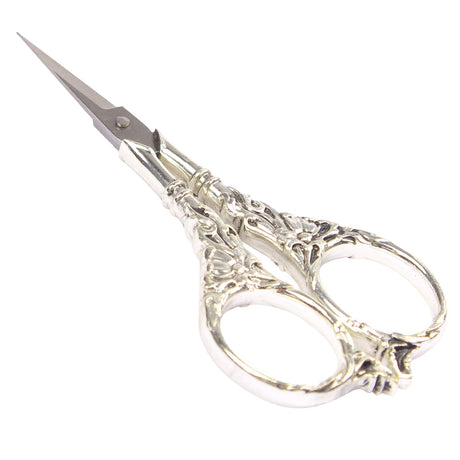 BIHRTC Vintage European Style Scissors Stainless Steel for Cross Stitch Cutting Embroidery Sewing Handcraft Craft Art Work DIY Tool(Silver) BIHRTC