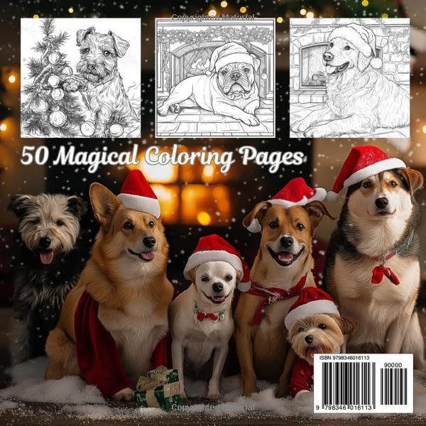 Happy Dog Christmas: Celebrate the Holidays with Fun and Relaxing Dog-Themed Coloring Pages WoodArtSupply