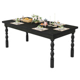 Tribesigns Wood Black Dining Table for 4-6 People, 62” Farmhouse Large Rectangle Kitchen Table, Modern Dinner Table Kitchen & Dining Room Furniture with Carved Turned Legs Tribesigns