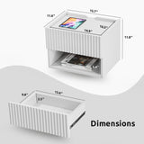 Floating Nightstand Bedroom Bedside Table - Wood Night Stand Set 2 for Small Spaces, Wall Mounted Cabinet with Storage Drawer, White Modern Night Stand for Dorm Hallway Entryway Lazzanto