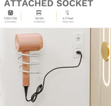 DWVO 46'' Glass Top Makeup Vanity with 10 Drawers, Vanity Desk Set with Large LED Mirror, Built-in Charging Station & Cushioned Storage Chair, Dressing Table with 3-Color Light Modes, Cream White DWVO