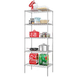 5 Tier Layer Rack Metal Shelf Commercial Storage Shelves for Storage Heavy Duty Metal Storage Shelves Durable and Versatile Storage Solution for Restaurant Garage Pantry Bathroom Office Kitchen PayLessHere