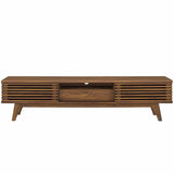 Modway Render 70" Mid-Century Modern Low Profile Entertainment TV Stand, 70 Inch, Walnut Walnut Modway
