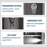 VRTCP 3-5 Gun Safe, Biometric Gun Safes for Home Rifle and Pistols, Quick Access Safes for Shotguns, Long Gun Safe with Adjustable Shelf and Gun Rack,Gun Cabinet with Mute Function and Alarm Mode VRTCP