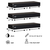 Kiera Grace Modern Floating-Shelves, Pack of 3, Black, 3 Count Kiera Grace