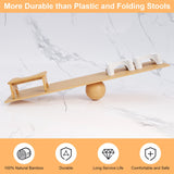 Uaniar Bamboo Toilet Stool, Wooden Squatting Potty Stool for Adults, 7 Inch Toilet Stool Squat Adult, Non-Slip Wood Poop Stool for Bathroom, Portable Toilet Foot Pooping Stool, Poop Stool for Kids Uaniar