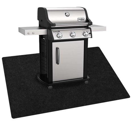AiBOB Under Grill Mat, Premium Outdoor BBQ Mats Protect Decks and Patios, Absorbent Liquids Pad Under Grills, Reusable, Waterproof, 40x60 Black AiBOB