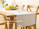 Vitalizart Beige Table Runner 14 x 72 Inches Long Slub Texture Cotton Linen Table Runner for Rustic Home Decorations Dining Room Wedding Decor Reception Bridal Shower Thanksgiving Christmas Vitalizart