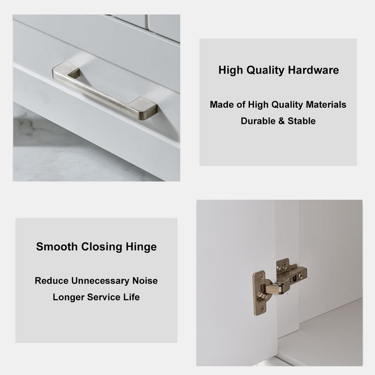 Wenore Home 24 Inch Bathroom Vanity with Sink, Small Bathroom Vanity Sink Set, White Bathroom Vanity Cabinet Combo, Modern Bath Vanity with Single Hole Ceramic Sink Wenore Home