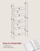 VASAGLE Industrial 5-Tier Bookshelf with Steel Frame in Rustic Walnut and Black VASAGLE