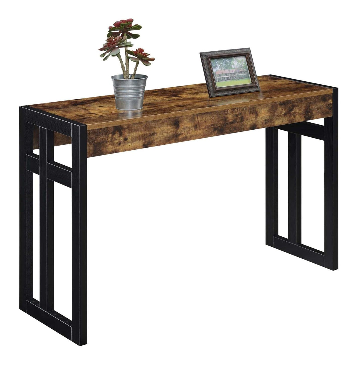 Convenience Concepts Monterey Console Table, Barnwood/Black Convenience Concepts