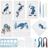 WEBEEDY 20 Sets Paper Quilling Kit for Adults Beginners 5 Styles Sea Animals Quilling Greeting Card Making Kit with Instruction DIY Turtles Dolphins Flamingos Jellyfish Seahorses Cards for Birthday WEBEEDY