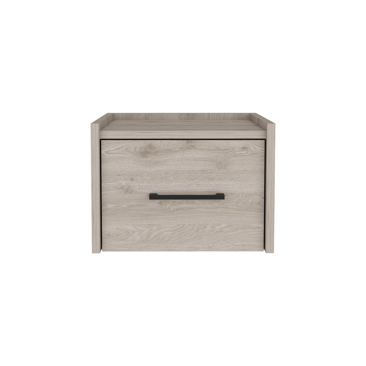 Heemab Floating Nightstand with Single Drawer, Compact Design for Bedroom or Living Room Use, Light Grey Heemab