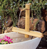 Bamboo Accents Zen Garden Water Fountain Kit - Adjustable Spout with Smooth Matte Finish, includes Submersible Pump - Ideal for Indoor & Outdoor Use, Container Not Included (12" Adj Half-Rounds) Bamboo Accents
