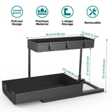 2-Tier Under Sink Organizers, 2 Pack Sliding L-shape Cabinet Organizers Narrow Space Storage Multi-purpose Sink Organizer for Bathroom Kitchen Drawer(Black 2 ) NATURE'S SOURCE