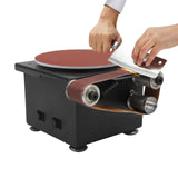 Mini Belt Disc Sander, 6-Inch Sanding Disc and 1.2 x 15-Inch Sanding Belts for Wood Metal Stone Grinding, 8500RPM Small Spindle Sander Machine With 7 MooneHived