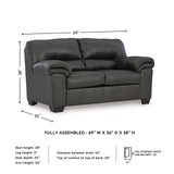 Signature Design by Ashley Bladen Faux Leather Loveseat, Gray Signature Design by Ashley