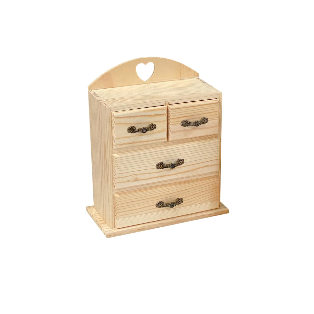 Pack of 2 Unfinished Wood box with Mini Drawers for Jewellery,Small Wooden Organizer Storage Box for Crafts Hobbies DIY Project Cregugua