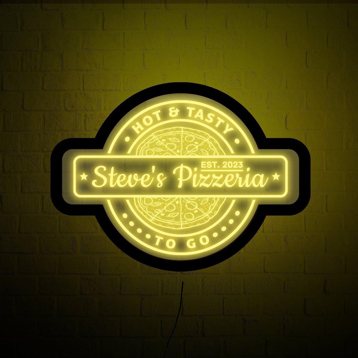 Custom Pizza Neon Sign, Pizzeria Neon Sign, Personalized Pizza Sign, Pizza Led Sign, Pizzeria Sign, Restaurant Neon Sign, Pizzeria Decor - WoodArtSupply