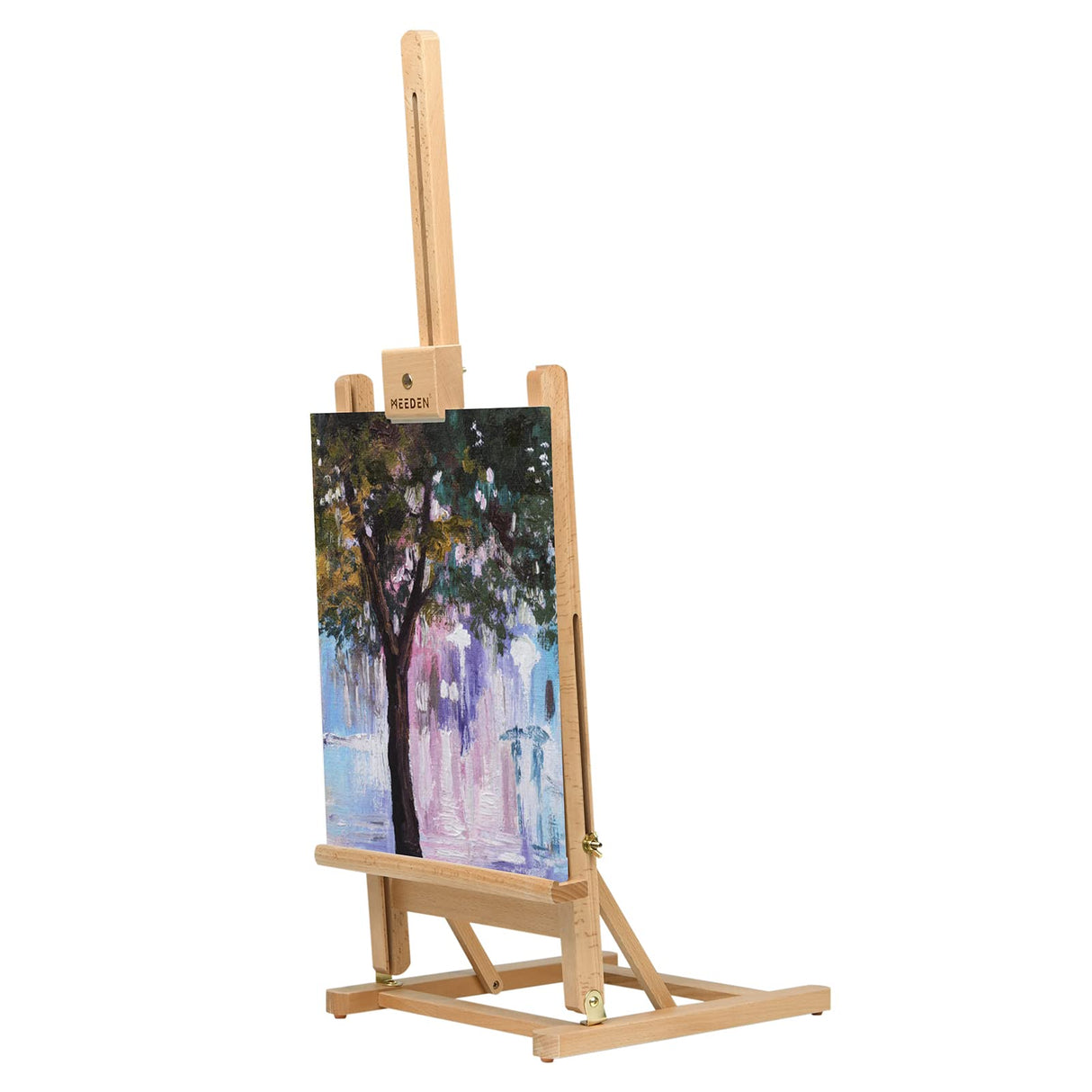 MEEDEN Large Wooden Tabletop H-Frame Easel, 38'' High, Solid Beech Wood Table Easel for Painting Canvas 25'' Max, Studio Desktop Art Easel Stand for Painting & Displaying,for Artists & Beginners MEEDEN