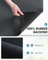 AMOAMI-Coffee Mat Hide Stain Rubber Backed Absorbent Dish Drying Mat for Kitchen Counter-Coffee Bar Accessories Fit Under Coffee Maker Coffee Machine Coffee Pot Espresso Machine 12"x19" Dark Grey AMOAMI