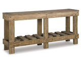 Signature Design by Ashley Susandeer Rustic Farmhouse Console Sofa Table, Brown Signature Design by Ashley