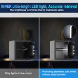 Mutak Smart Home Safe 1.5 Cub Biometric Safe Box, Quick-Access with Fingerprint Recognition Handle, Keys, Digital Keyboard, & Type-C Port, Equipped with Fireproof Bag&Alarm System, Bright LED Mutak