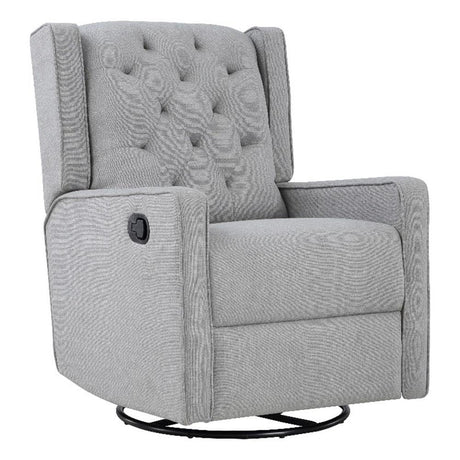 Suite Bebe Bryton Gliding Swivel Recliner - Tufted Woven Gray Fabric Suite Bebe