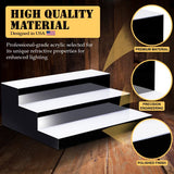 Boss Premium® BarUSA™ LED Lighted Bar Shelf Display Liquor Bottle Alcohol Whiskey Shelves Rack Stand Tray Units for Home Bar Living Room Accessories and Decor - Designed in USA (3-Step, 28 Inch) Boss Premium