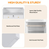 OmySalon Reception Desk with Counter, Small Front Desk w/Lockable Drawer, Wooden Modern Reception Table for Salon Lobby Office Home (White, 32) OmySalon