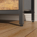 J-yaamiZz 7 Drawer Dresser TV Stand with Power Outlets and LED Lights, Entertainment Center with Open Shelf, Media Console for 50“ TV, Dresser for Bedroom (Brown) J-yaamiZz