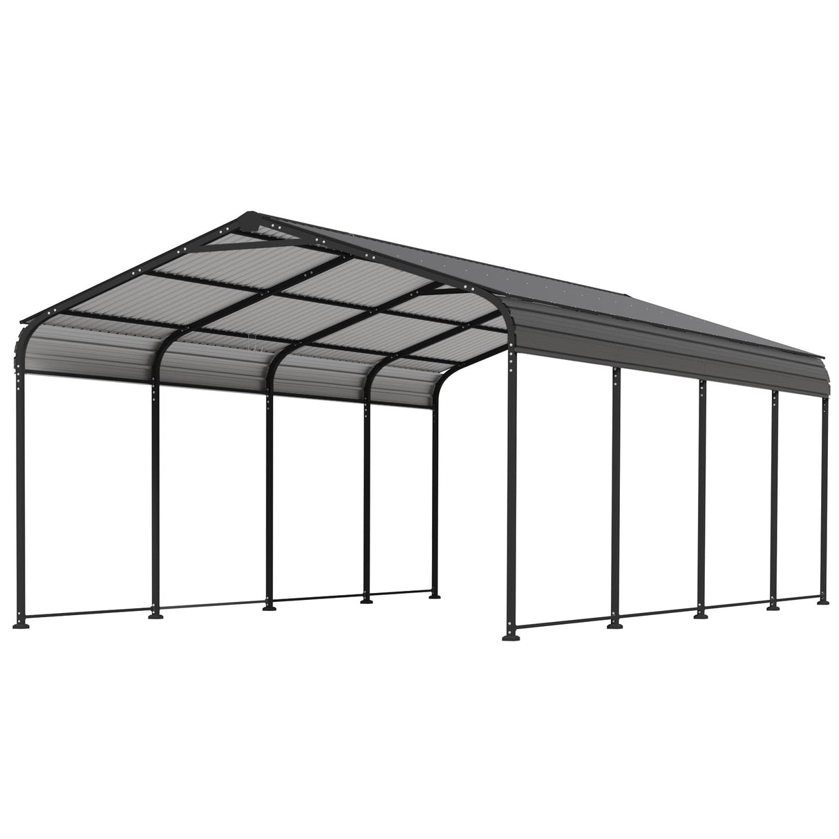 Aoxun 12x20 FT Metal Carport, Heavy Duty Carport Canopy with Galvanized Steel Roof & Frame, 12'W x 20'D x 8.8'H Metal Garage Building Car Ports Shed for Car, Boat, Pickup and Tractors Aoxun