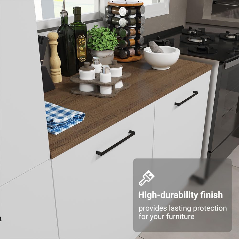 Madesa Hazel Kitchen Set 70" L Pantry Storage and Base Cabinet Engineered Wood Multiple Compartments Organization Unit - White Madesa