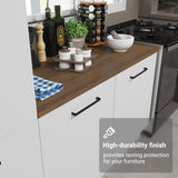 Madesa Hazel Kitchen Set 70" L Pantry Storage and Base Cabinet Engineered Wood Multiple Compartments Organization Unit - White Madesa