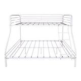 Maliacife Metal Bunk Bed with Ladder and High Guardrail,Twin Over Full Size Bed Frame,Storage Space,Noise Free,No Box Spring Needed,White Maliacife